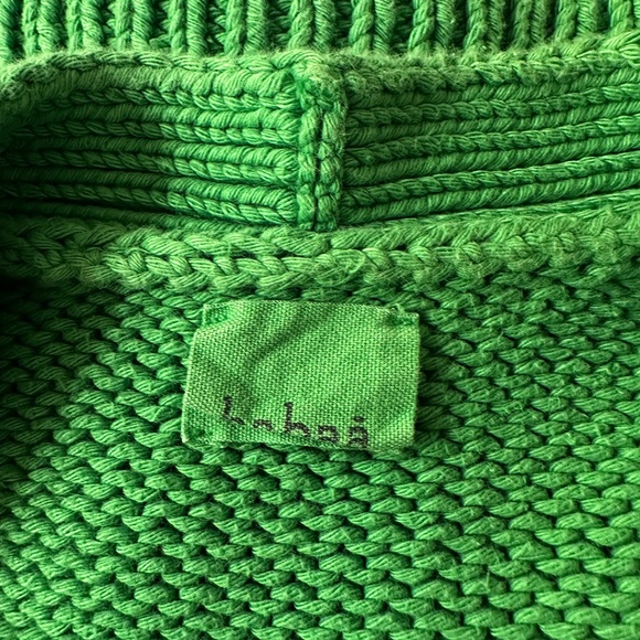 babaà no 16 cotton cardigan boxy sweater fern green babaa no16 22 one size O/S - Picture 13 of 14